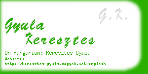 gyula keresztes business card